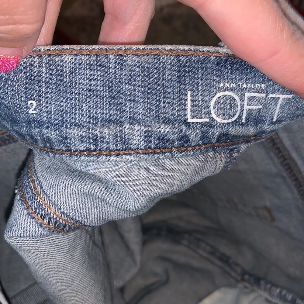 Loft Ann Taylor  flower gems fringe jean skirt - Image 7
