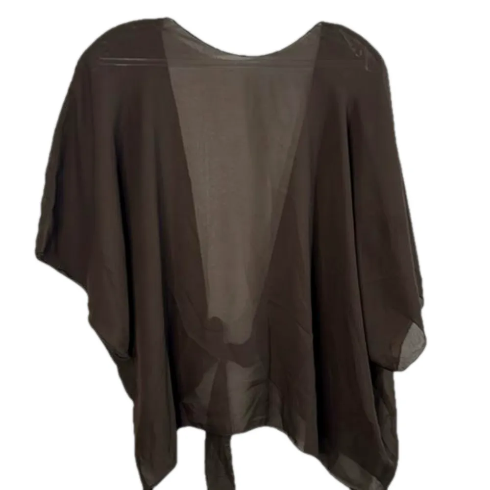 Chiffon evening shawl Brown Size 0X - Image 3