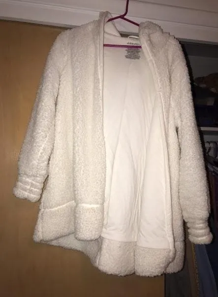 Target White Fuzzy Teddy Cardigan Coat - Image 4