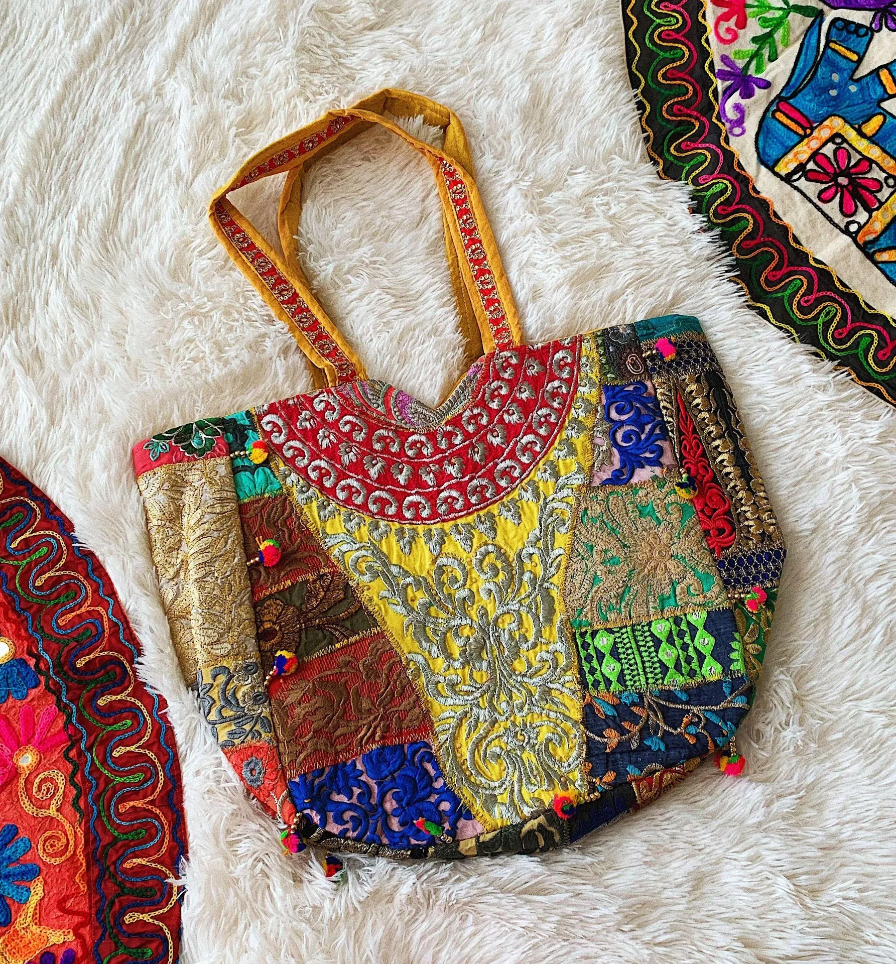 Rare Jaipuri Hand Stitched Boho Tote - Image 3