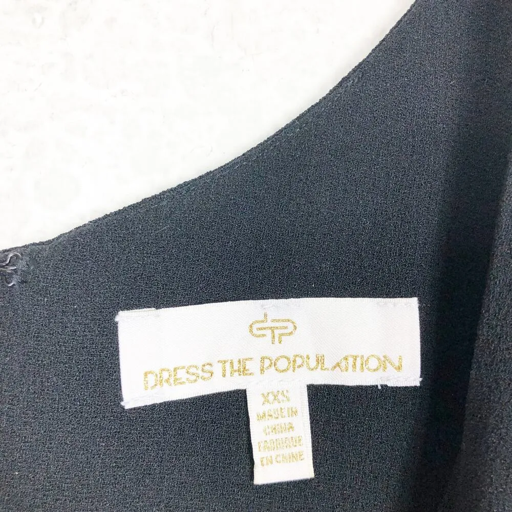 Dress The Population Iris Slit Crepe Black Gown Maxi Dress - Image 5