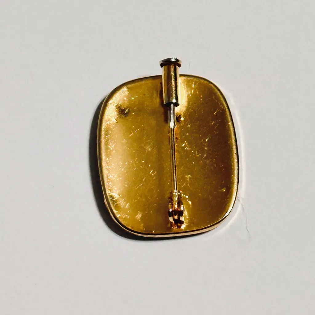 1940s Damasquinado in Gold Brooch Made in Spain Damascene Black - Image 2