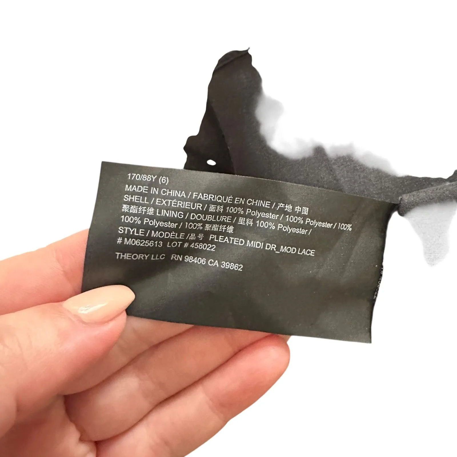 NEW NWT THEORY Pleated Lace Midi Dress Black Sz 6 - Image 7