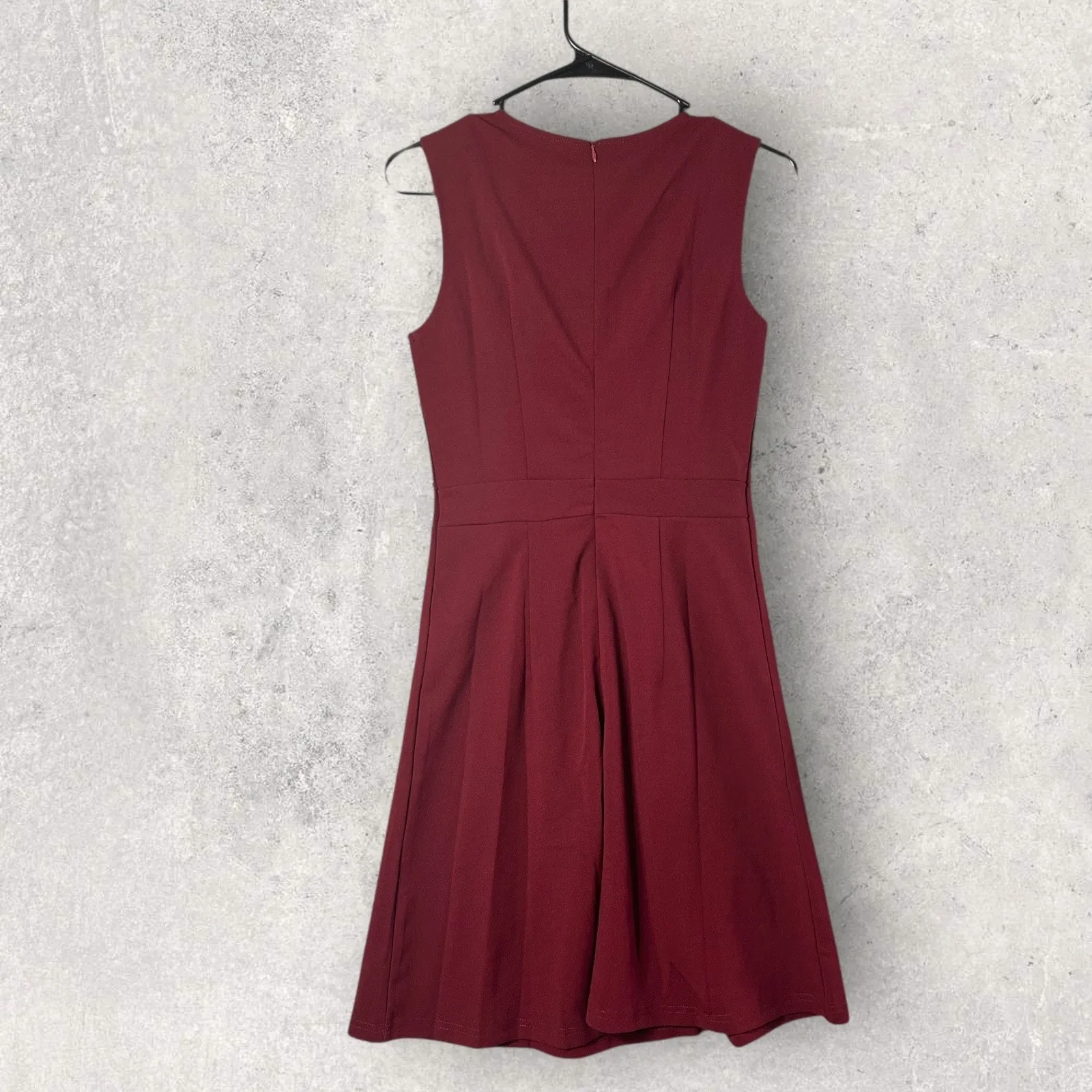 New Allegra K Burgundy Sleeveless Fit and Flare Dress Cocktail Stretch XS‎ - Image 2