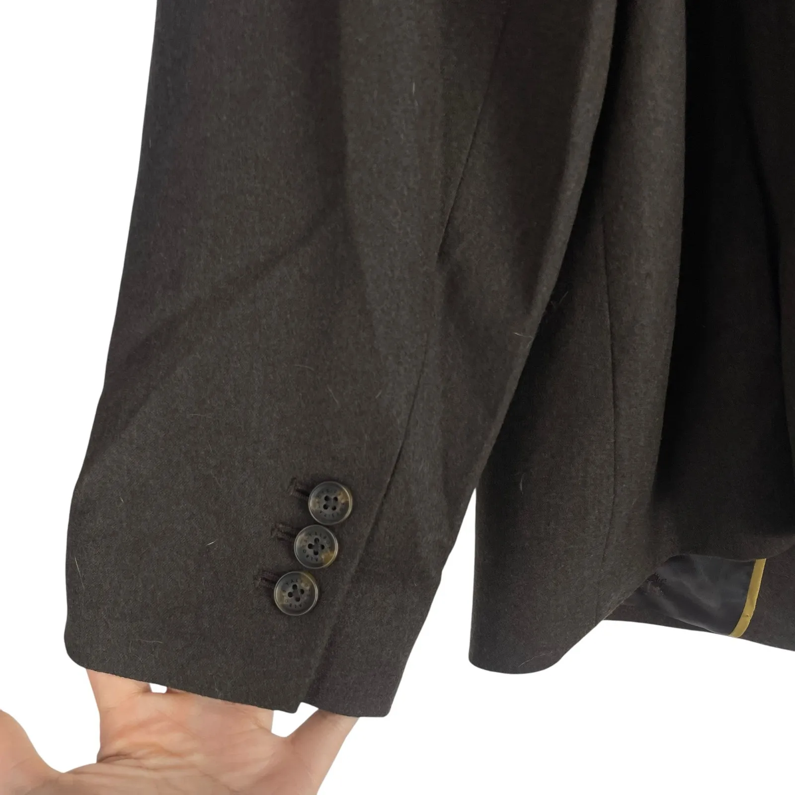 Talbots  Luxe Wool Blend Blazer Jacket 2 Buttons Dark Brown Size 18WP - Image 8