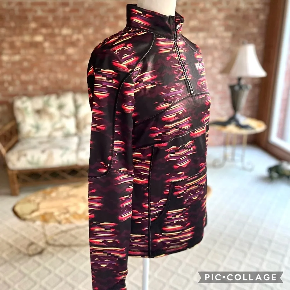 Fila Black Multi Space Dye Pullover Athletic Quarter Zip Jacket M - Image 13