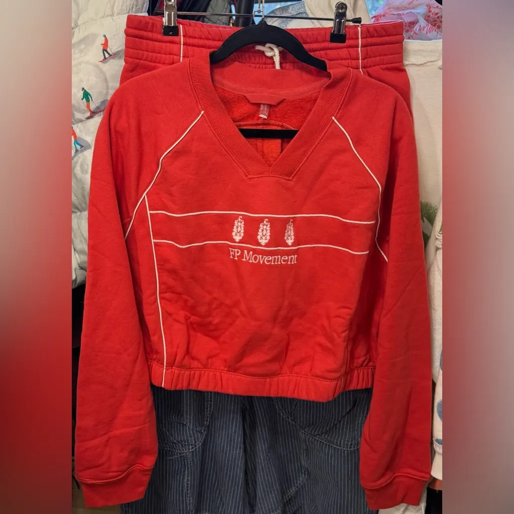 NWT Free People FP Movement Seeing Double Set - winterberry red - Medium - Image 10