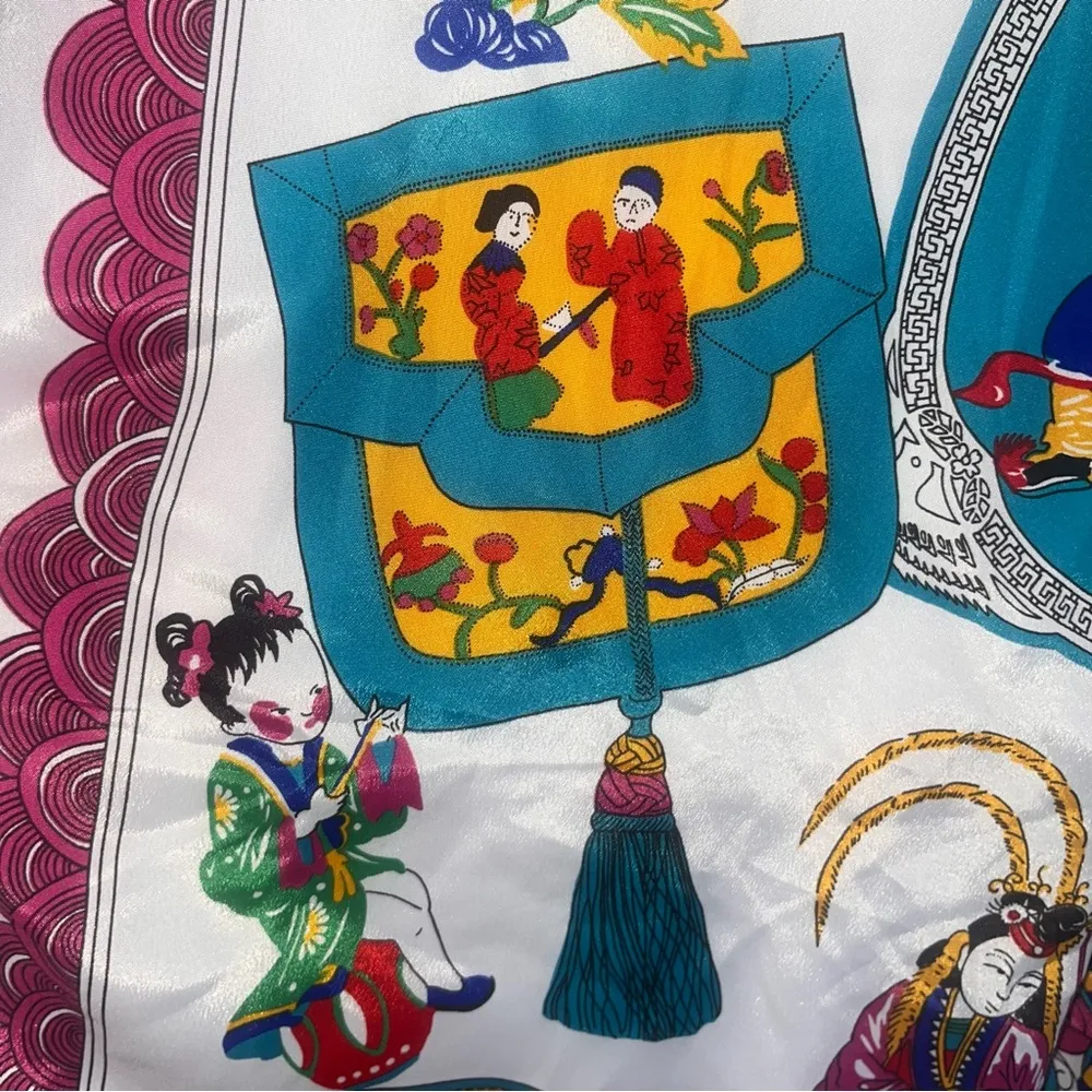 Koret vintage and rare Asian art print red sweatshirt, size large White - Image 11