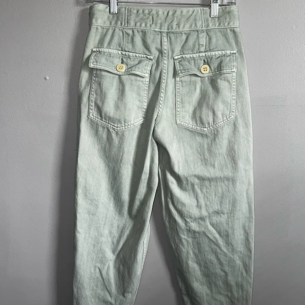 Free People We The Free Women’s Pants Paloma Slouchy Barrel Leg Green Size 25 - Image 6