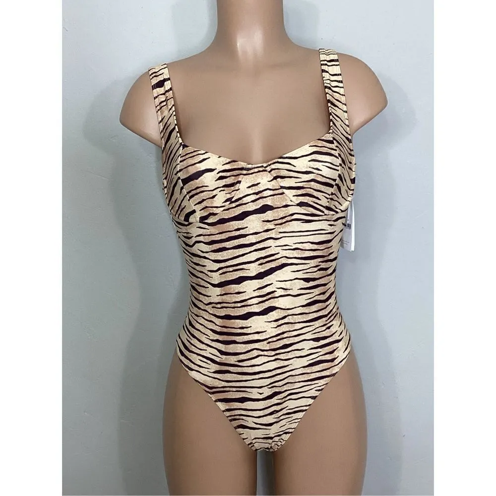New. Faithfull The Brand animal print underwire swimsuit. - Image 9