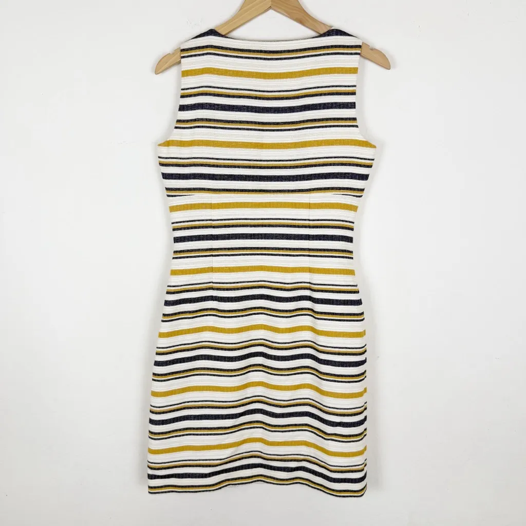 Brooks Brothers Cream Striped Sleeveless Sheath Mini Dress - Image 2