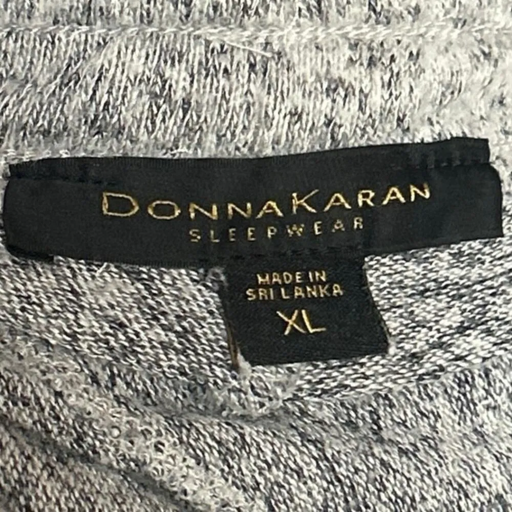 Donna Karan Women's Gray Heather High Waist Wide Leg Lounge Pajama Pants Size XL - Image 4
