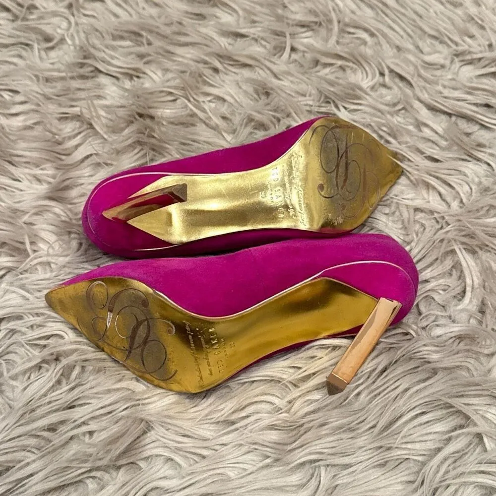 Ted Baker pink suede high heels size 36 (US 36) - Image 8