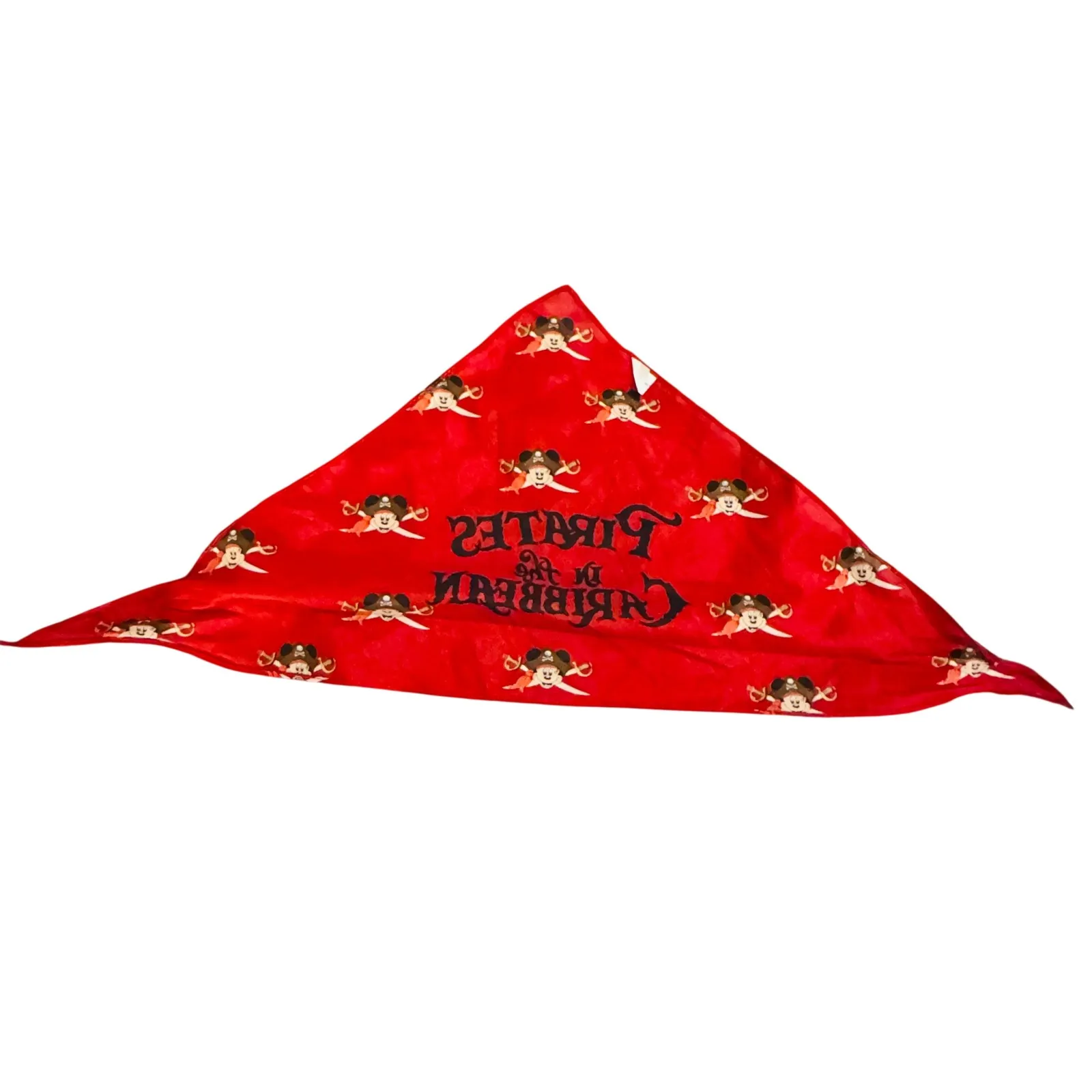 Disney Cruise Line Pirates of the Caribbean Red Bandana Mickey Pirate Scarf - Image 2