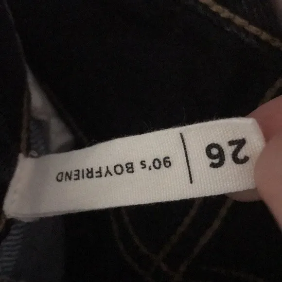 PacSun 90s boyfriend denim jeans blue and black size 26 - Image 11