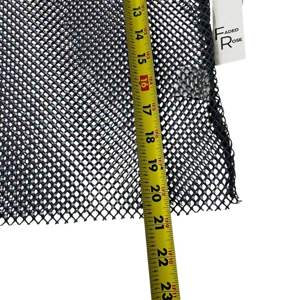 Faded Rose Blue & Gray Rhinestones Studded Tank Top Women Size Medium | 63 - Image 6