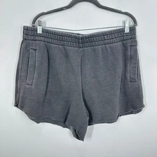 Aerie Gray Sweat Shorts High Rise Elastic Waist Pockets Size XL Loungewear Cozy - Image 8