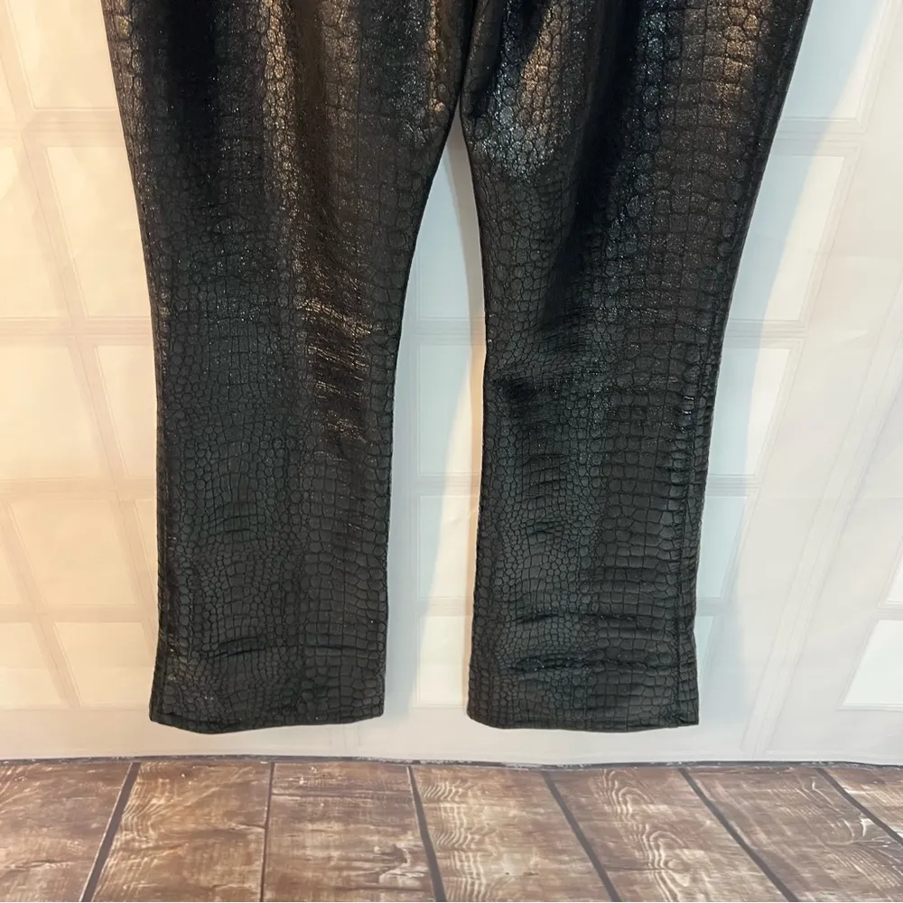 Motel Rocks Black Flared Pants with High Waist and Glossy Finish - Image 10