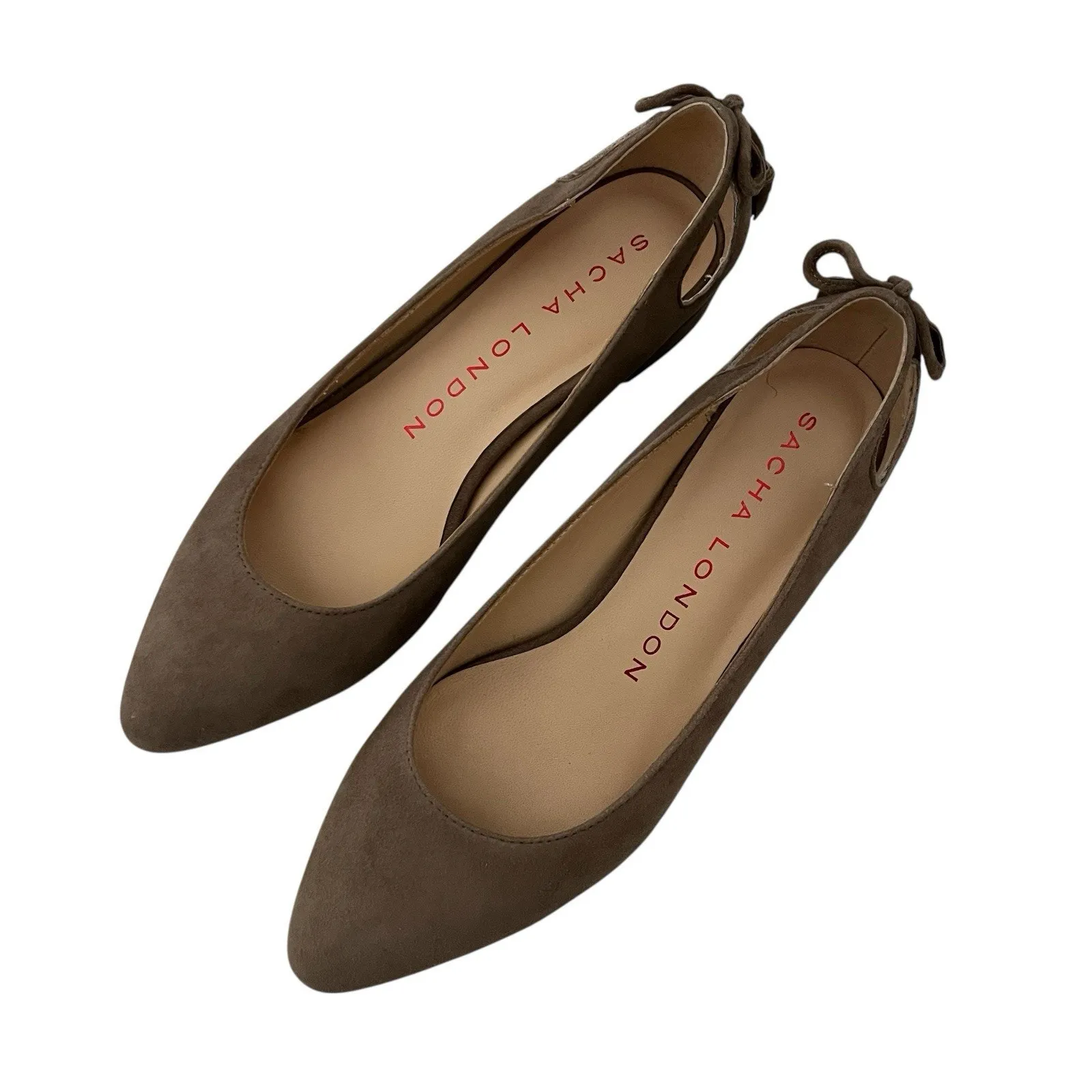 Sacha London Capri Suede Low Heels Shoes Taupe Sz 8.5 Minimalist Quiet Lux Pumps Tan - Image 2