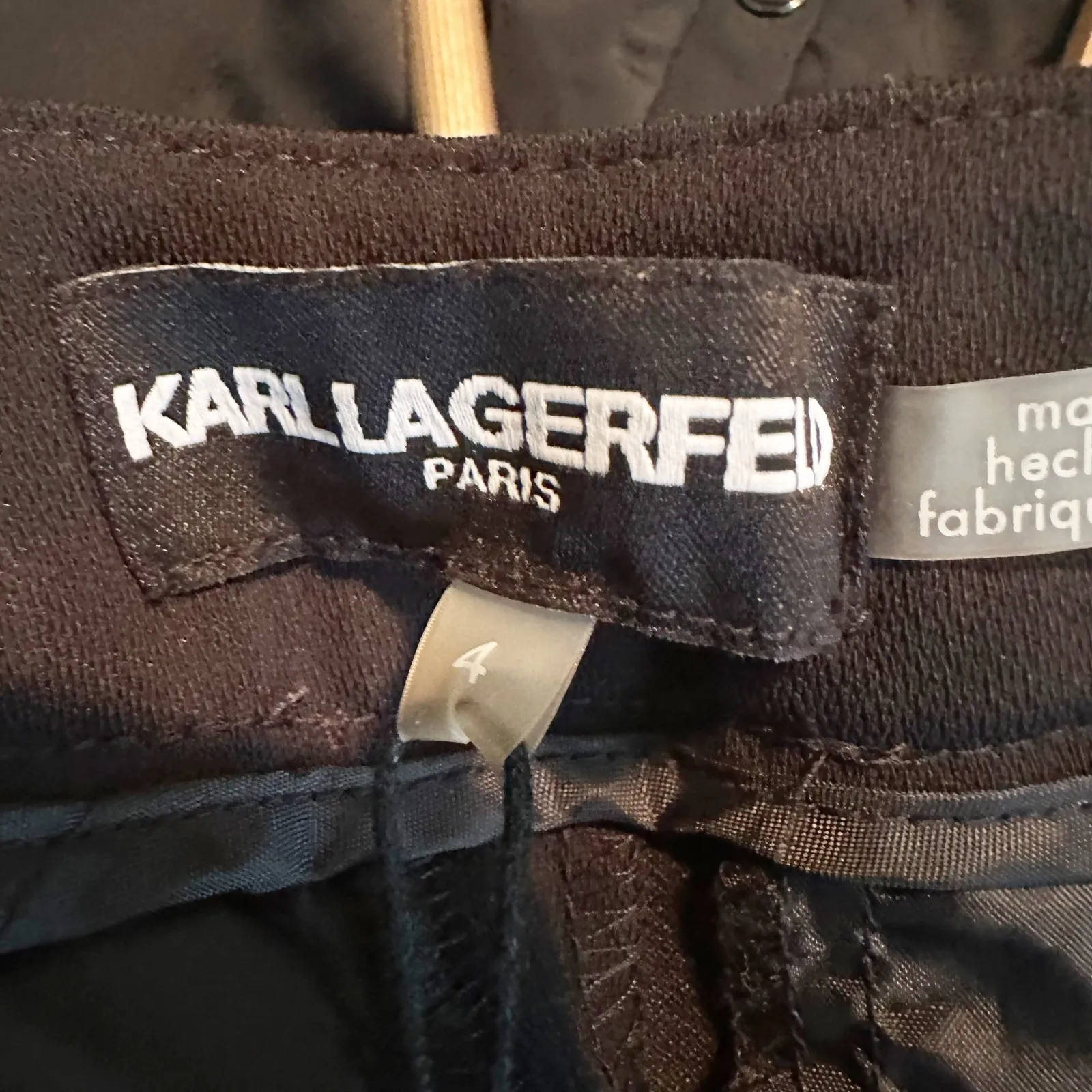 KARL LAGERFELD PARIS Crepe Straight Full Length Pant Size US 4 Black - Image 5