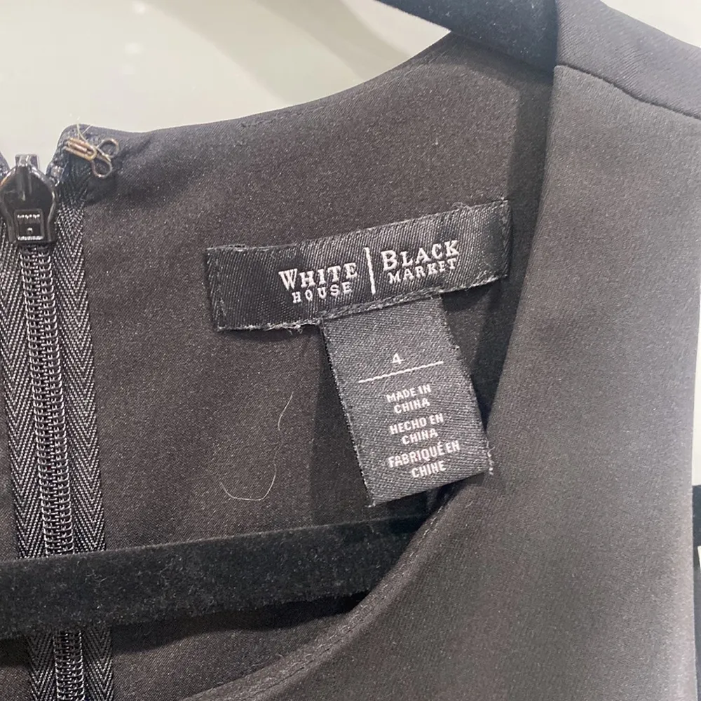 White House Black Market Sheath Dress Women's Size 4 Scallop Tier Stretch Zip Up - Image 2