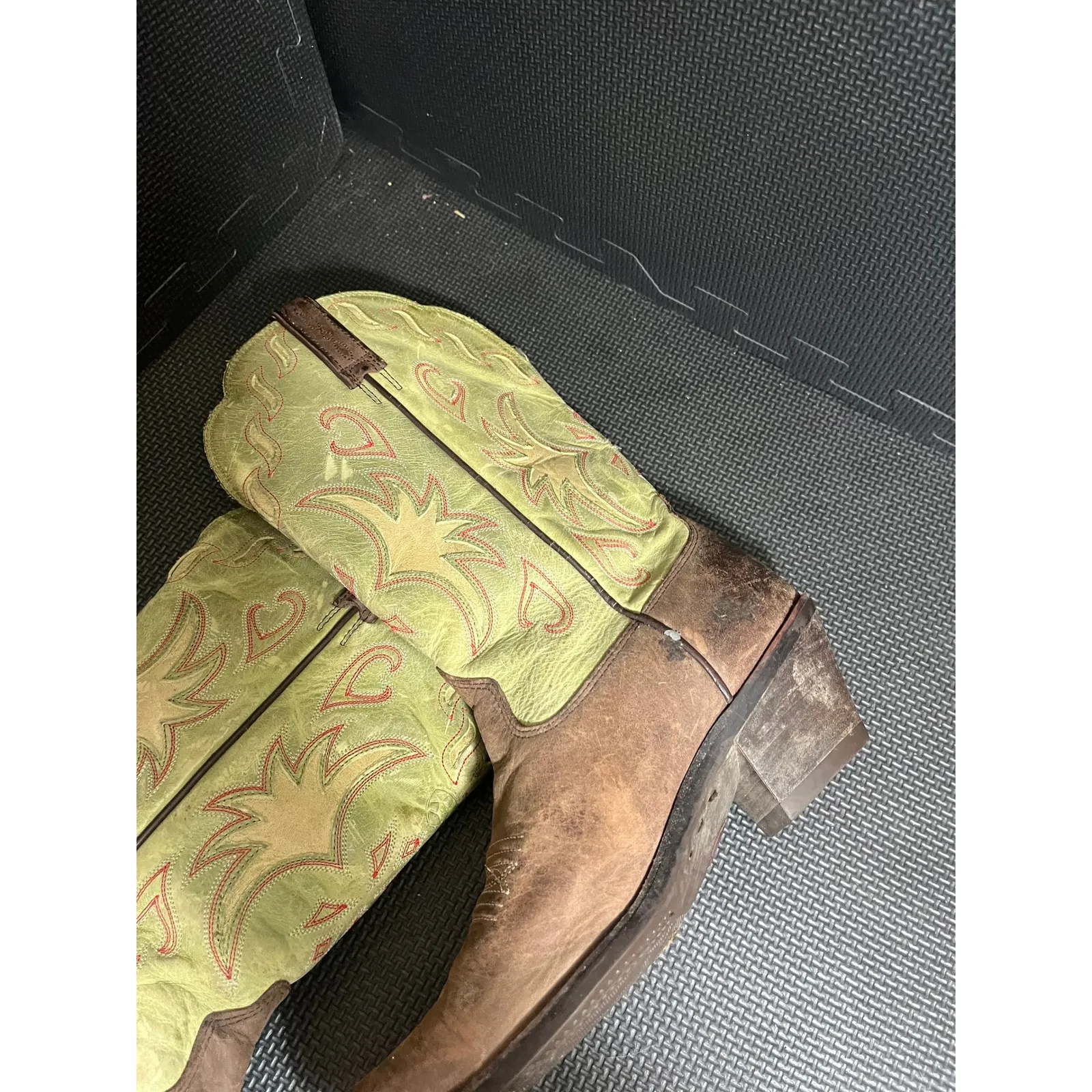 Womens Ariat 15771 Manzanita Green Leather Western Cowboy Snip Toe Boots Size 8 - Image 5