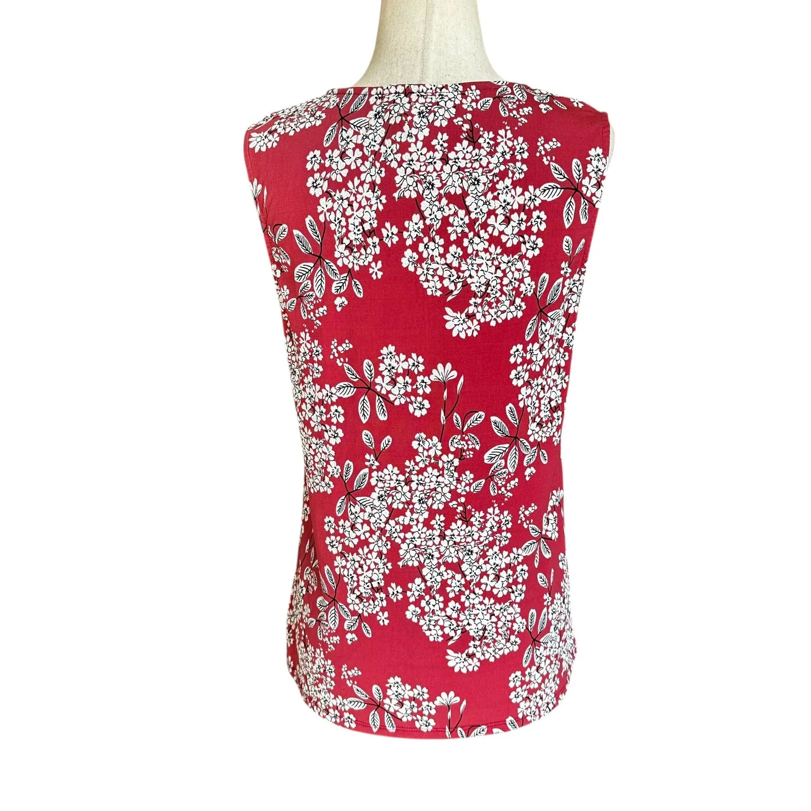 Espresso Rose Pink Floral Sleeveless Top Women's Blouse Size Medium | 25 - Image 2