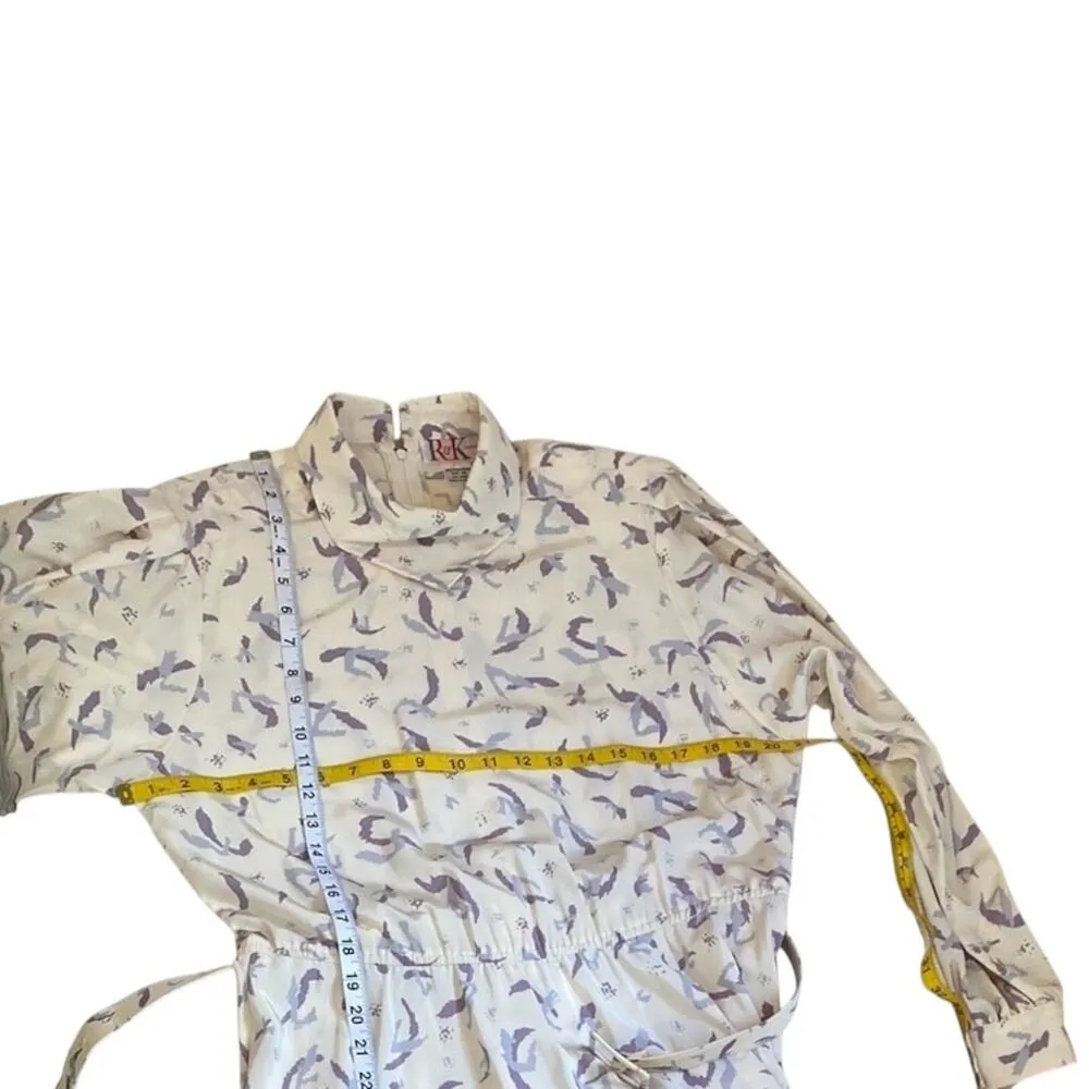 Vintage Dress 14 90s 80s Cottagecore Secretary Preppy Retro office RK Originals Purple - Image 12