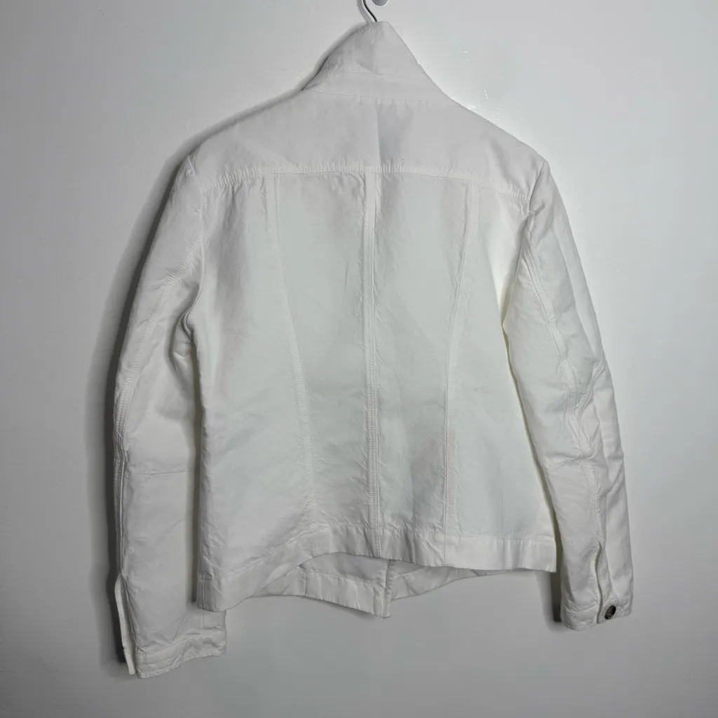 NWT Massimo Dutti Cotton And Linen Co-ord Blazer‎ In White Size 8 - Image 8