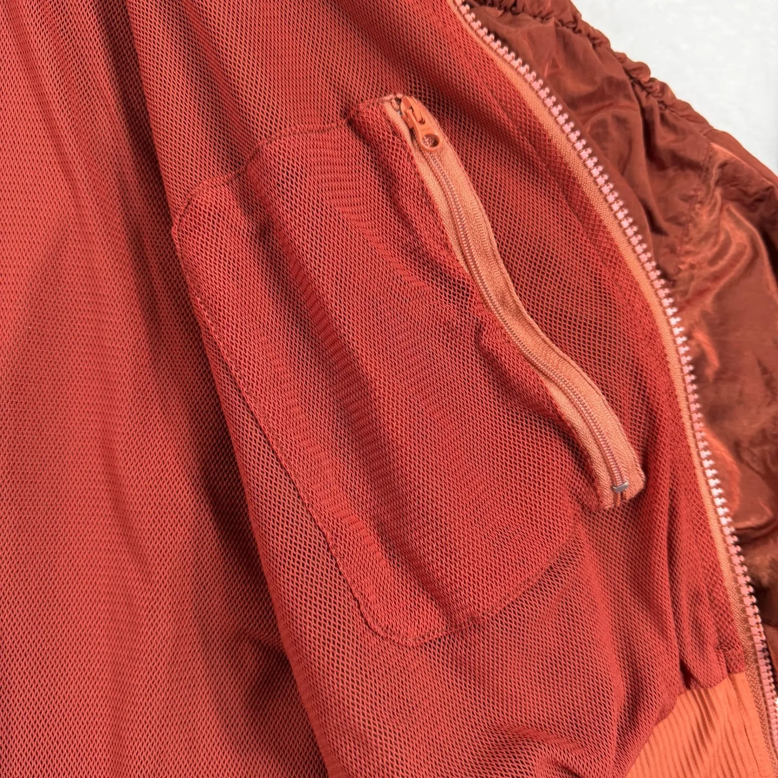 FP Free People Movement Start Me Up Hoodie Cropped Jacket Rust Orange M Brown Size M - Image 7