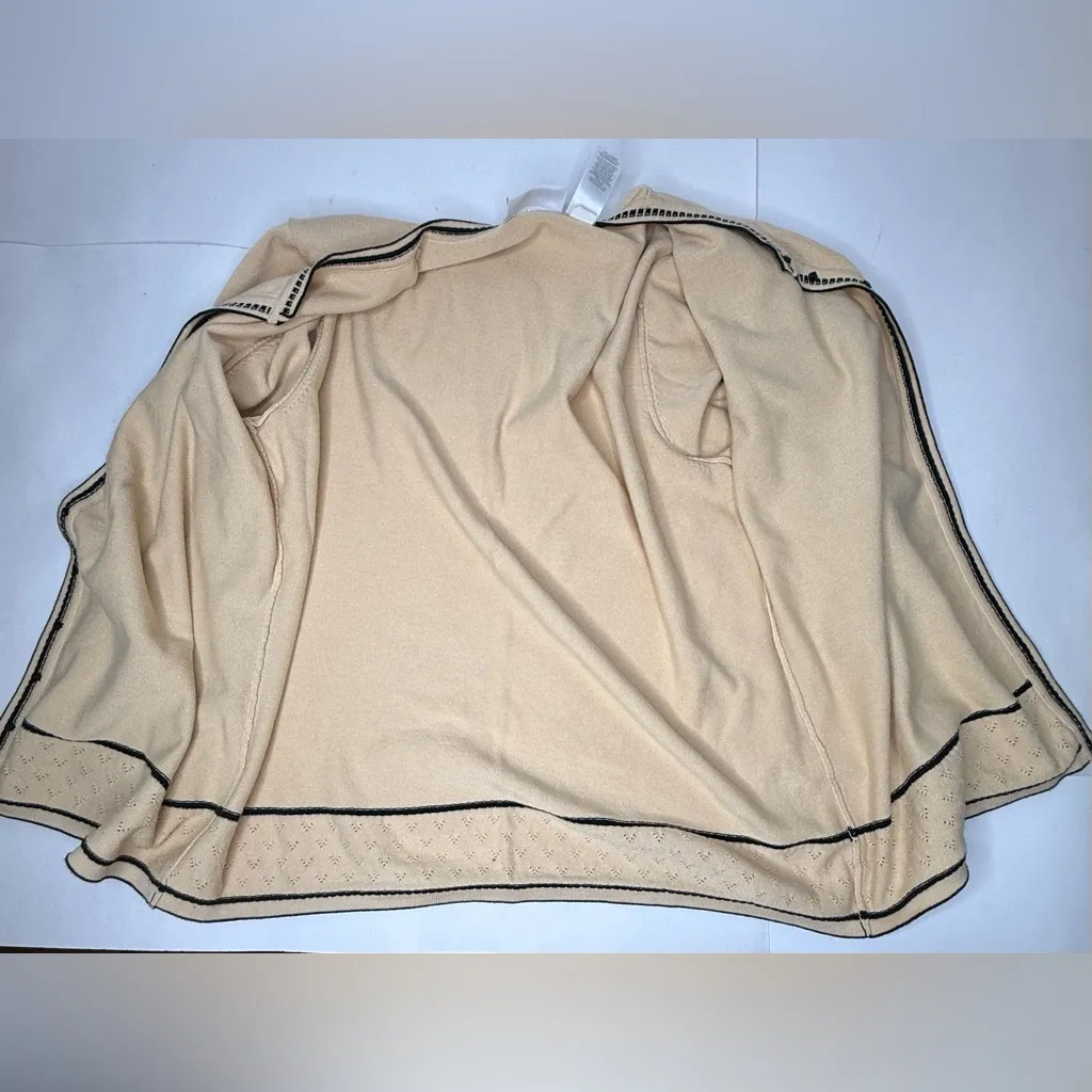 Vtg Liz Claiborne Lizsport Womens Size XL Y2k Snaps Sweater Cardigan Classic Tan - Image 5