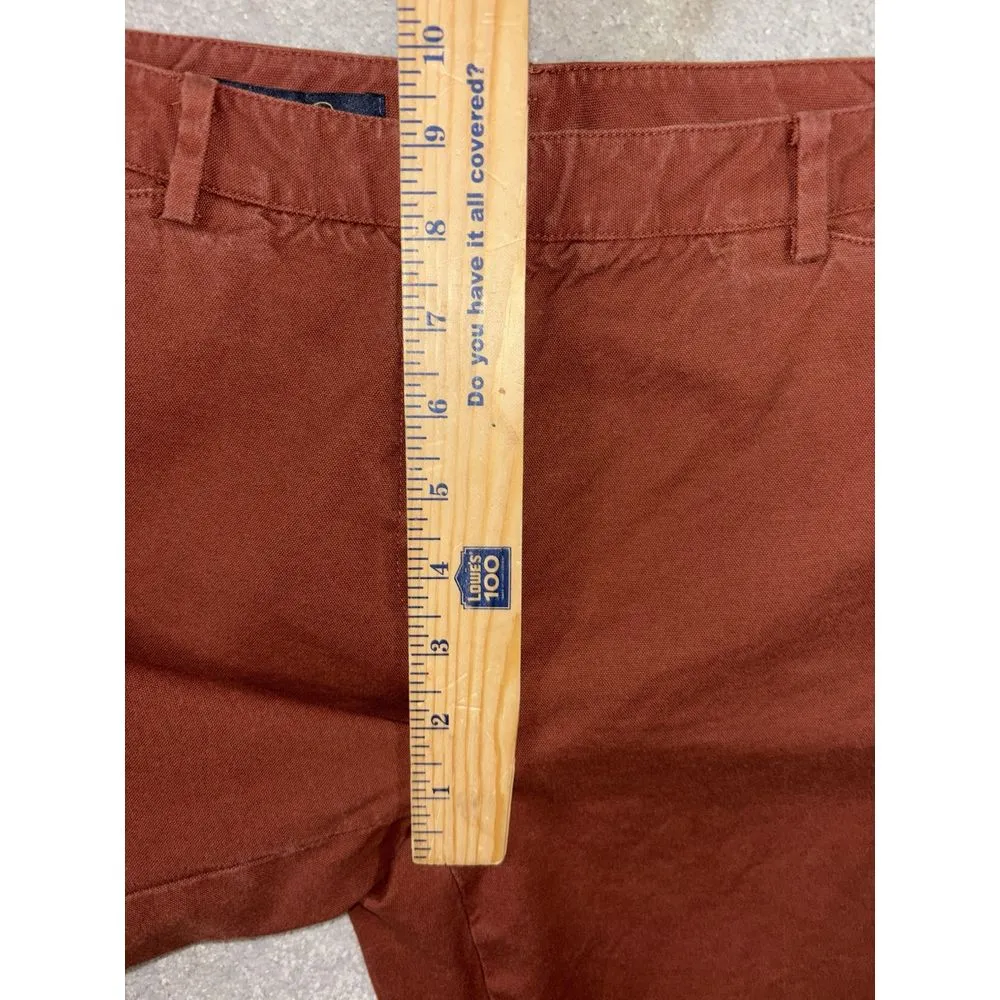 Brooks Brothers Size 6 Orange/Red Flat Front Straight Leg Cuffed Pants - Image 8