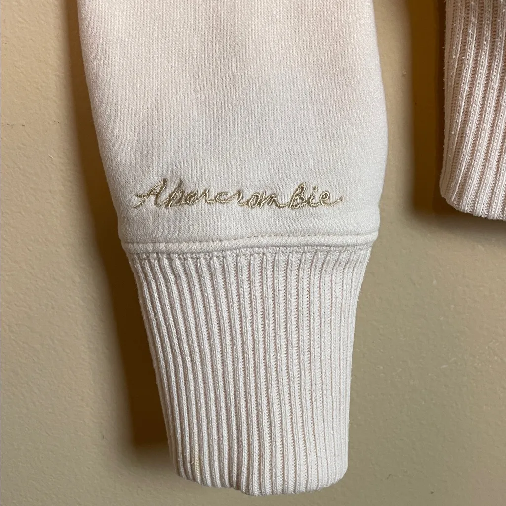 Y2K Abercrombie & Fitch Women’s Faux Fur Lined Cream Preppy Zip-Up Jacket - Image 7