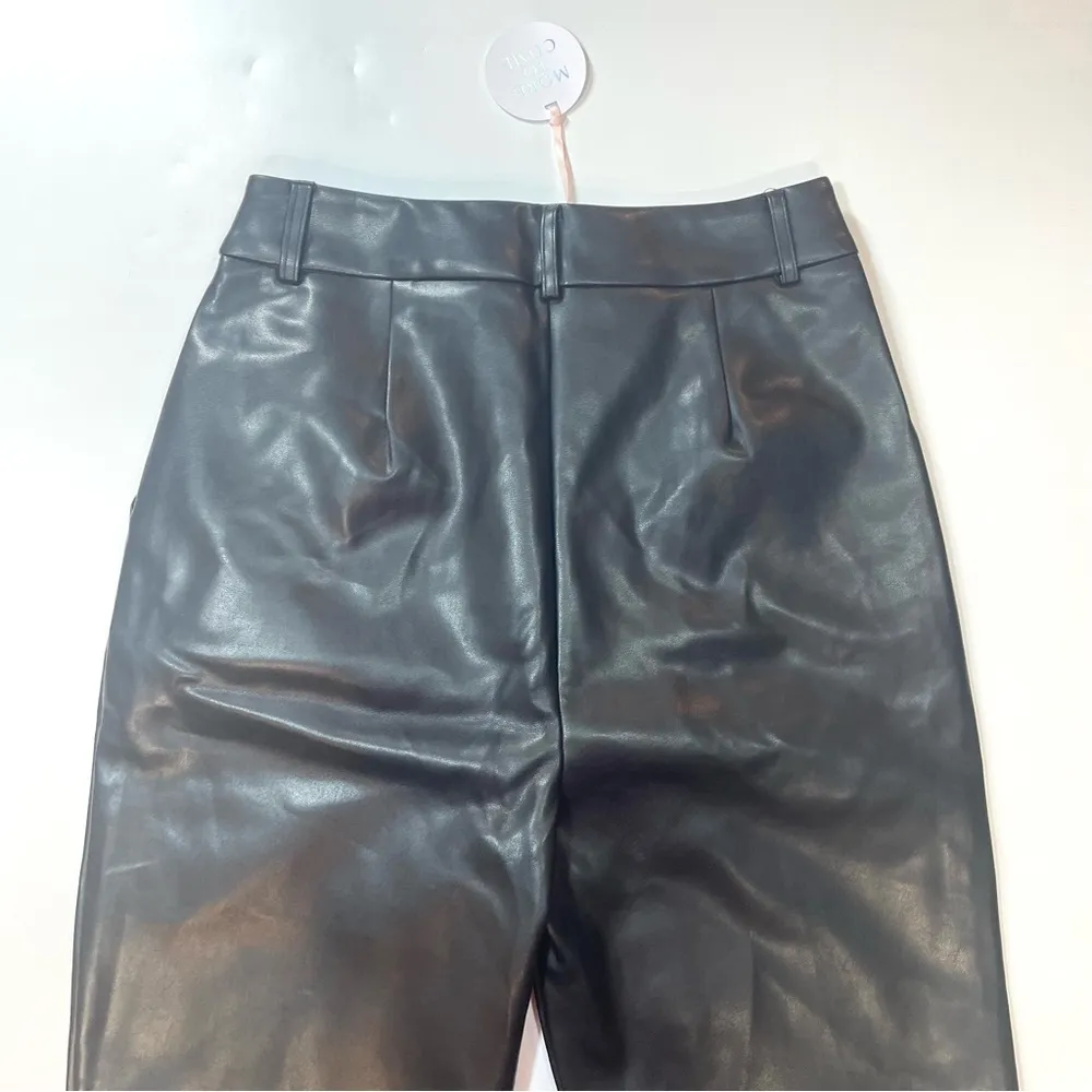 More to come black faux leather pants Large - Image 8