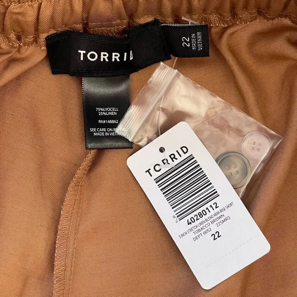 NWT TORRID Studio Linen Short (Tobacco Brown) - 22 (Plus) - Image 10