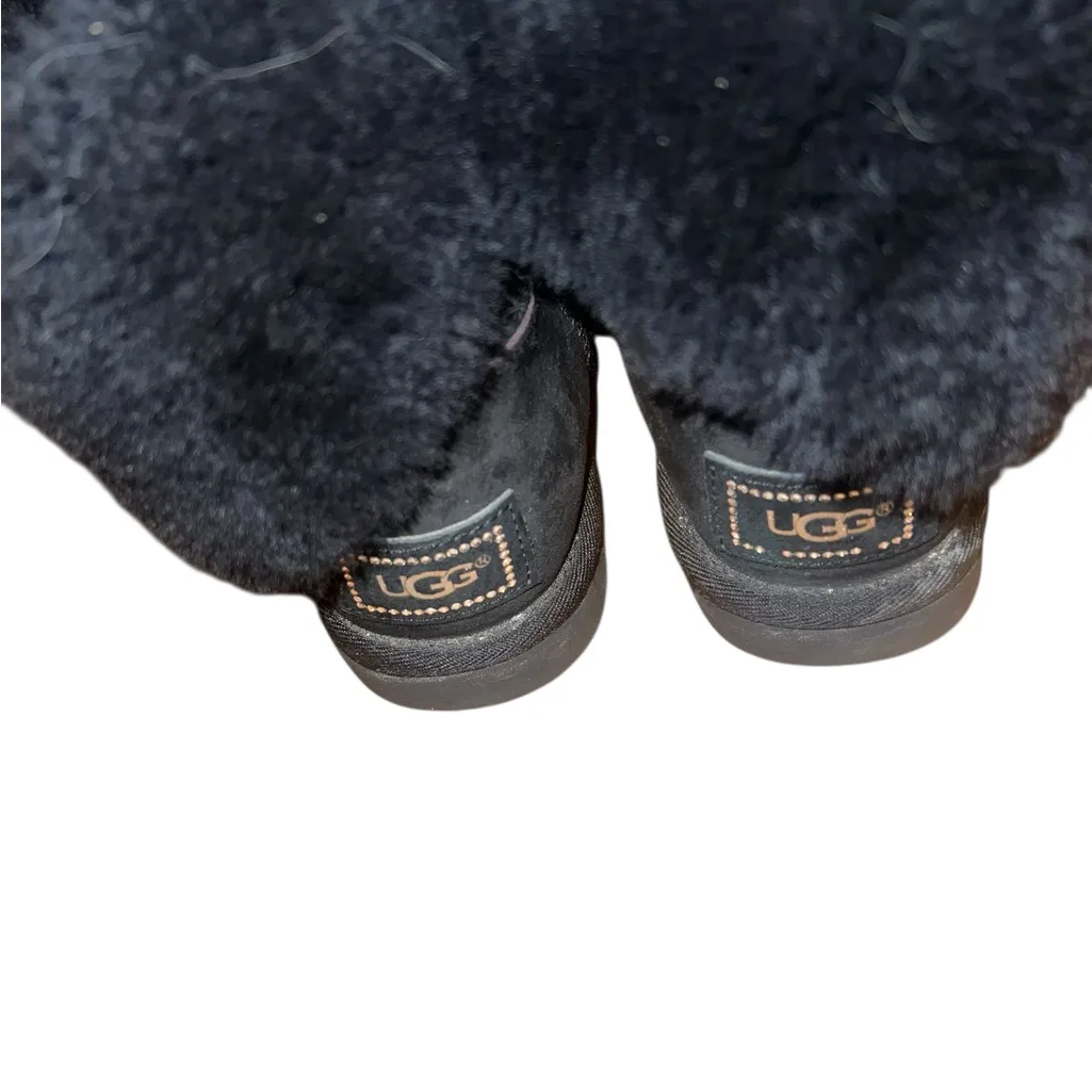 Ugg Women's Black Shearling Boots Size 6 - Image 3