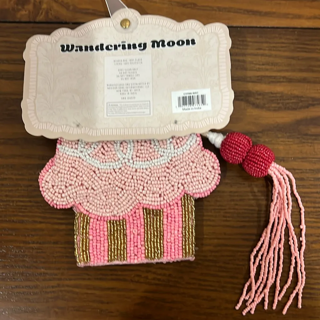 Wandering Moon | Cupcake🧁Beaded Wallet Pink - Image 5