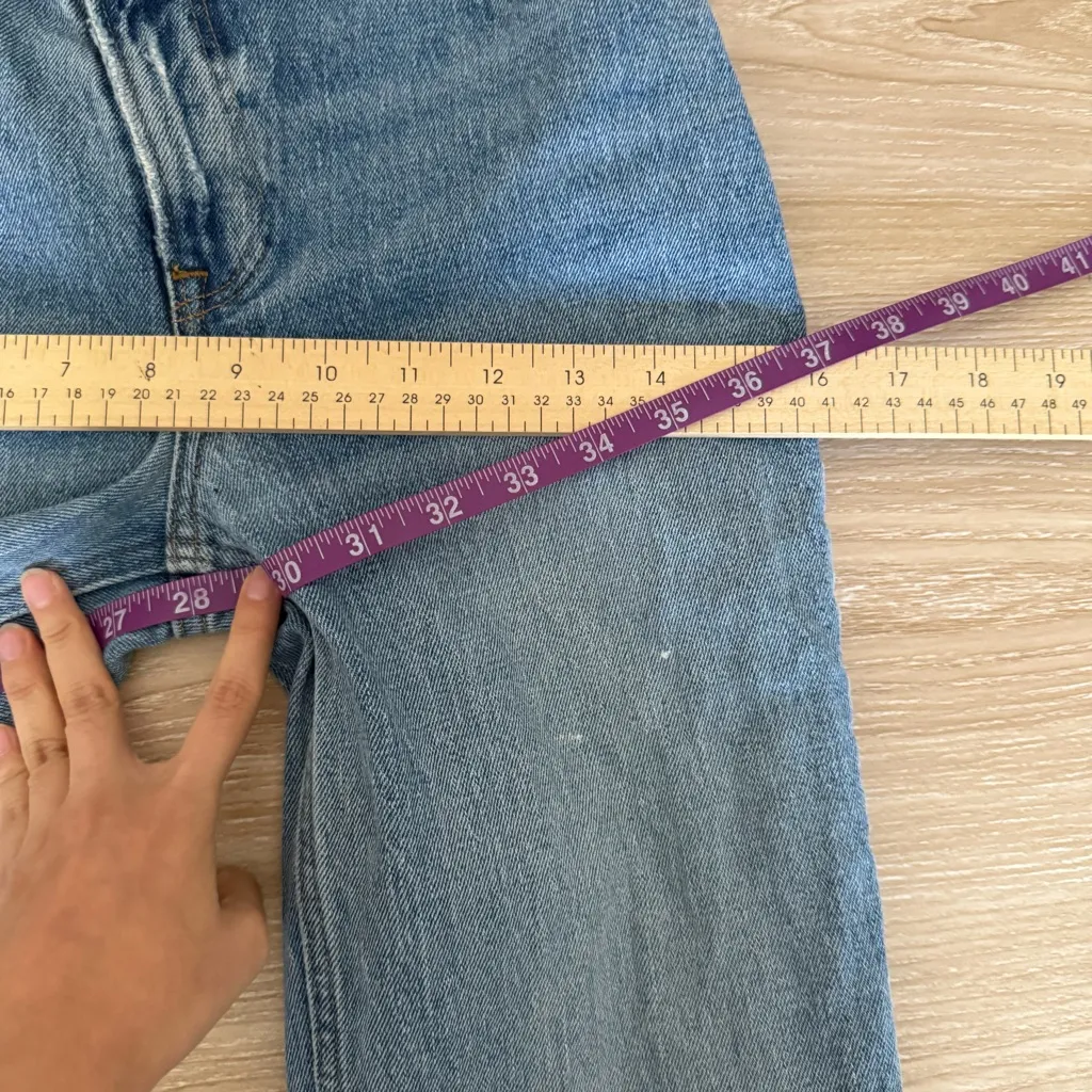 Abercrombie & Fitch 24/00 Short 90s Straight Ultra High Rise Jeans Criss Cross - Image 10