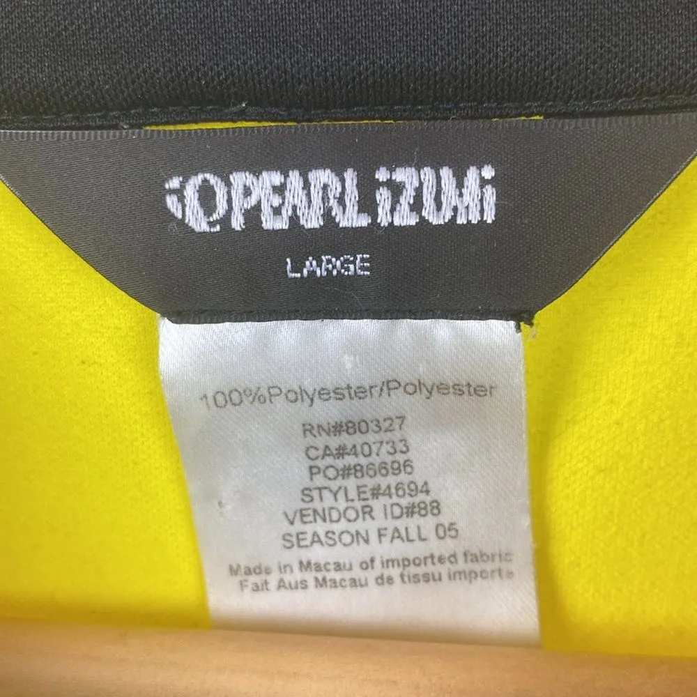 Pearl Izumi Yellow & Black Long Sleeve Zip Up Sport Athletic Cycle Jersey Top L - Image 5