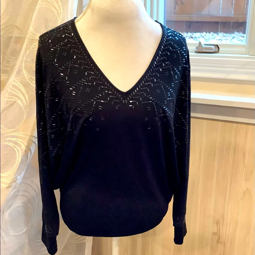 VERY DRESSY BEADED TOP 🌹🌹🌹 Black Size M - Image 3