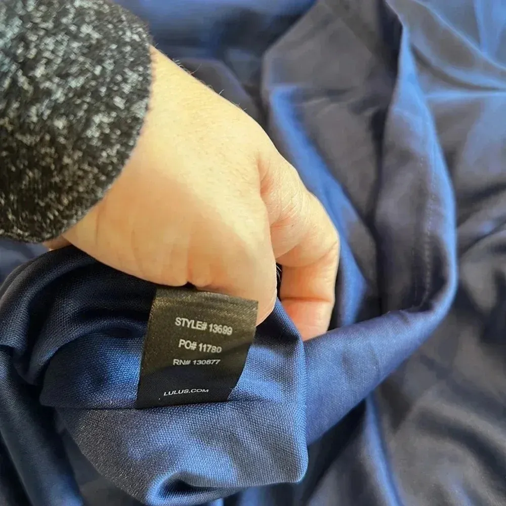 NWT Lulus Mythical Kind of Love Navy Blue Maxi Dress Sz S - Image 12