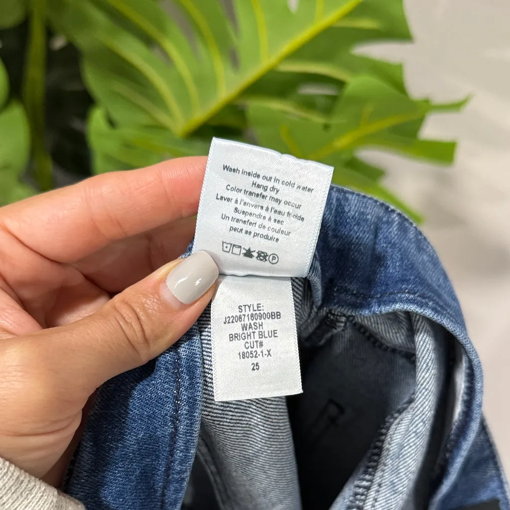 Veronica Beard Crosbie Crop wide crop High Rise Bright Blue Wash Jeans - Image 13