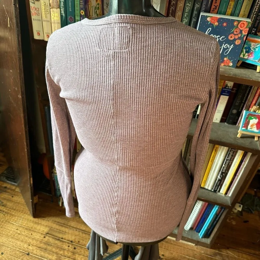 Zyia purple ribbed athletic long sleeve fitted thermal shirt - Image 3