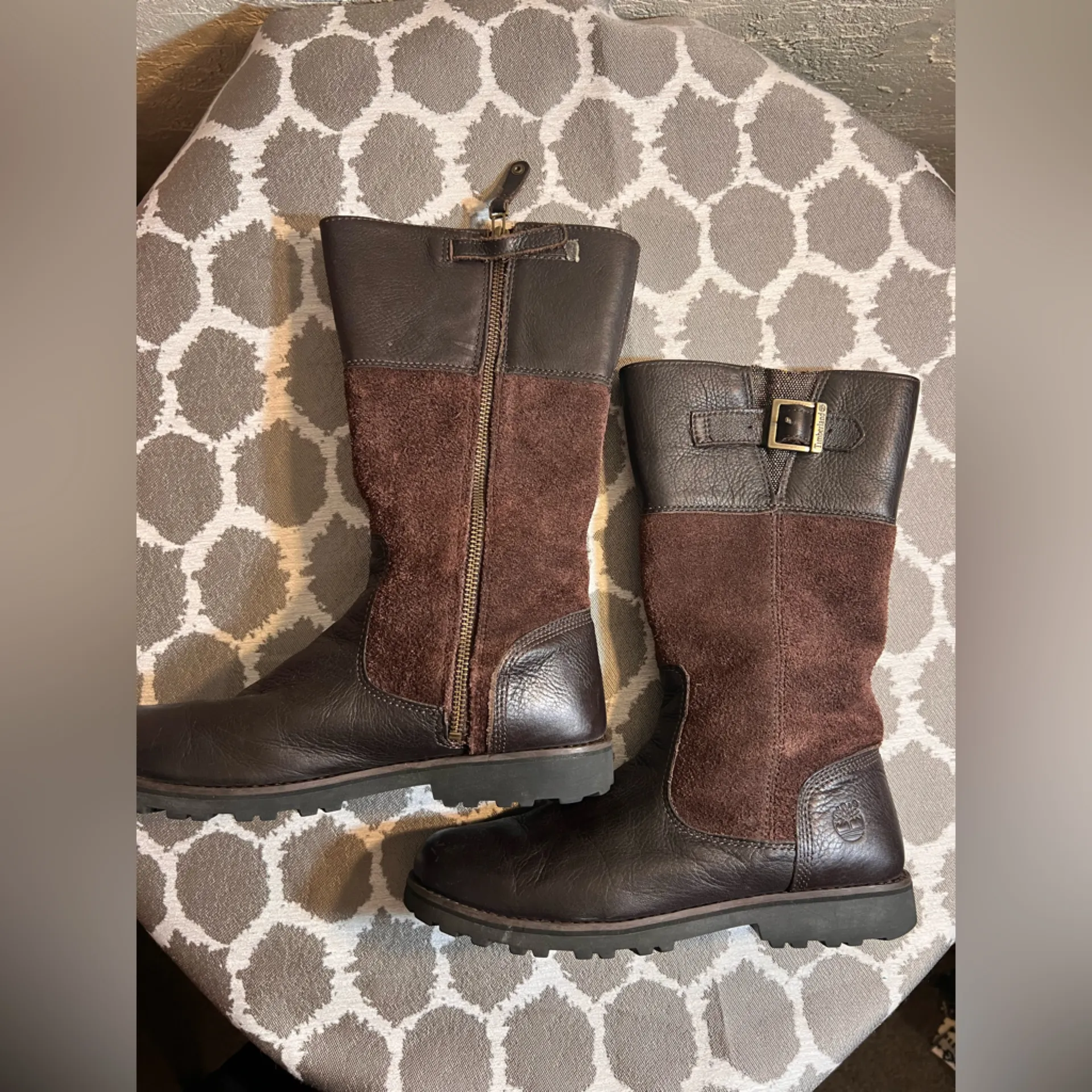 Timberland Brown Suede Leather Boots
Tweed lining lug casual countryside 7.5 - Image 6