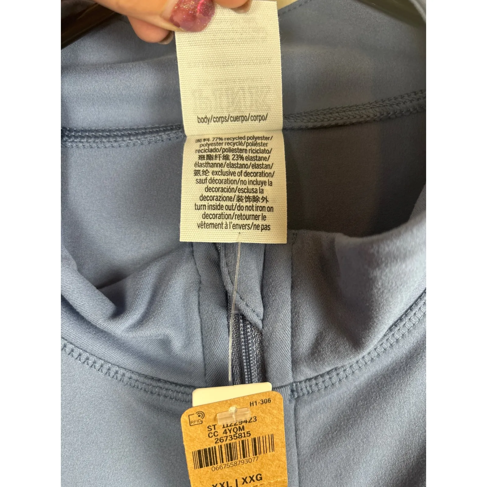 Pink Victoria's‎ Secret Soft Ultimate Zip-Up Jacket Blue Activewear Cropped XXL - Image 3