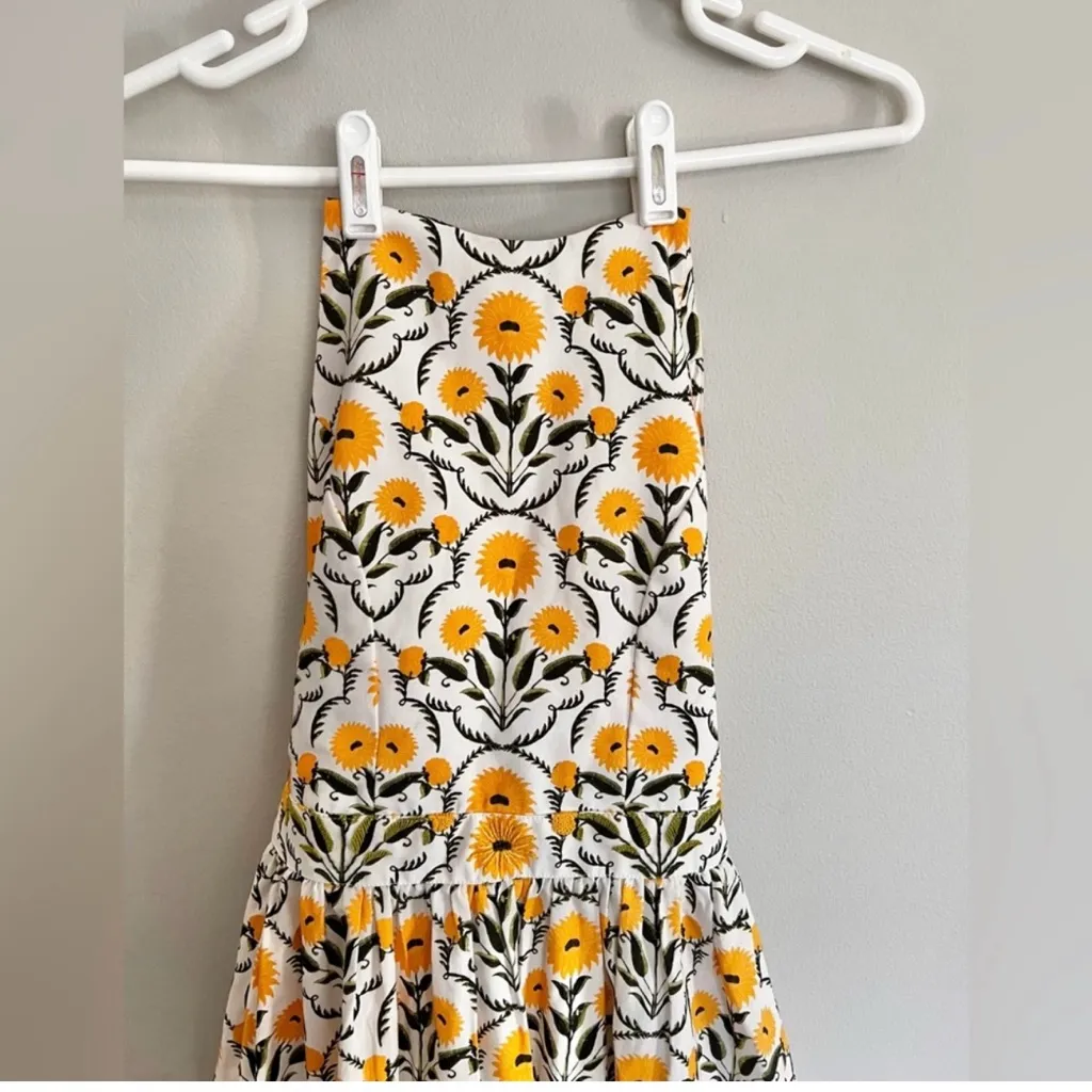 Agua by Agua Bendita Naranja Mimosa Halter Yellow Floral Maxi Dress Size XS - Image 7