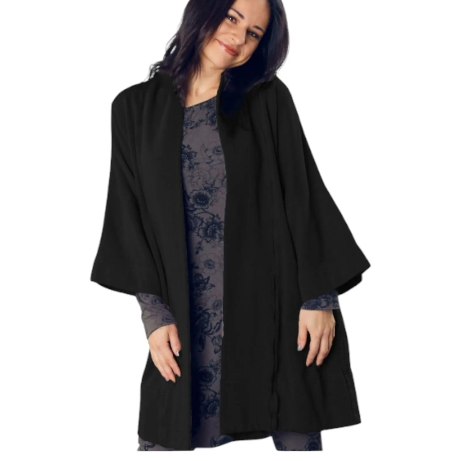 Bryn Walker Marta Coat Black Oversized Slouch Short Sleeve Cardigan Small - Image 10