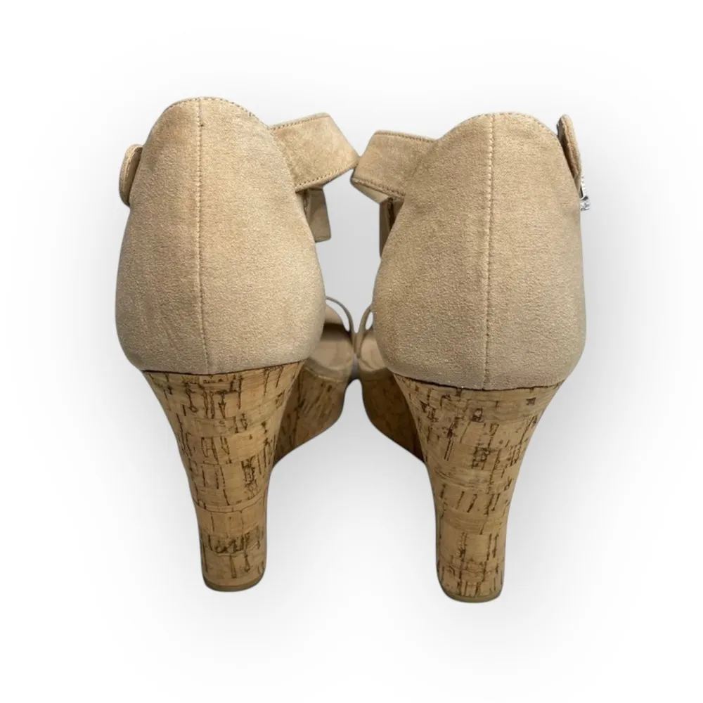 Charles by Charles David ᪥ Leanna Wedge Cork Platform Sandals ᪥ Nude Microsuede - Image 4