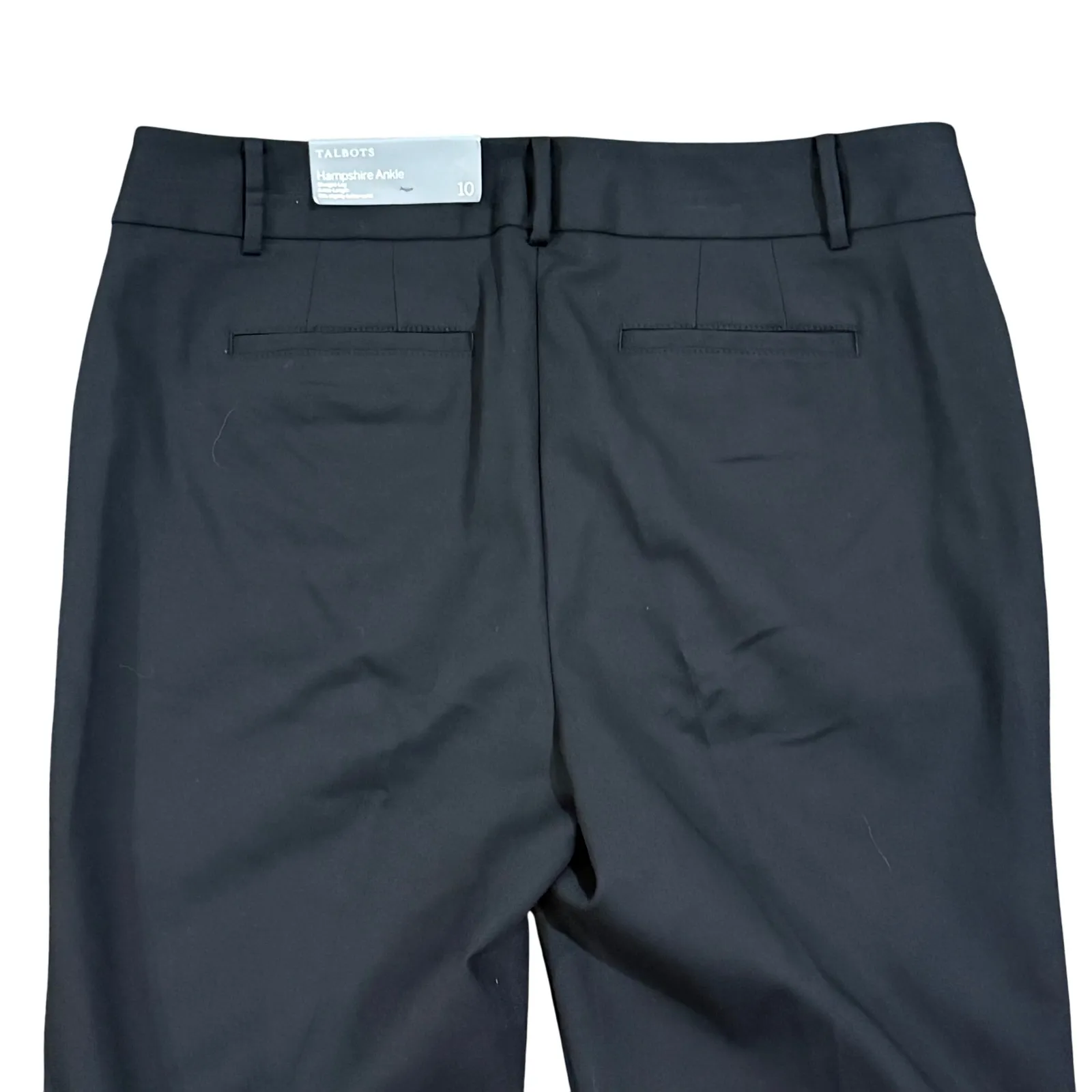 Talbots Hampshire Ankle Pants Black Straight Leg Sits Slightly Below Waist Sz 10 - Image 6