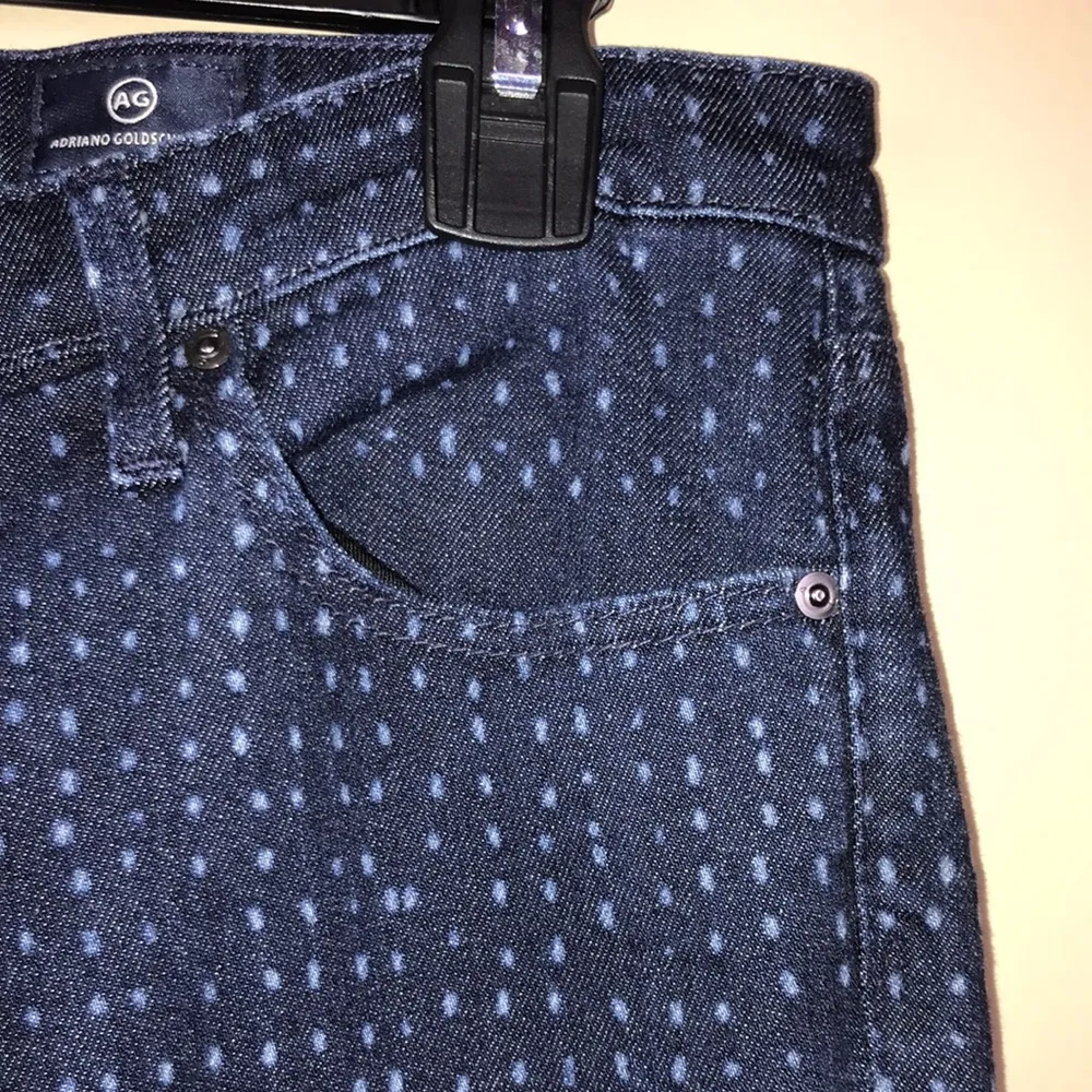 AG Adriano Goldschmied Women’s The Stevie Ankle Slim Straight Dotted Denim Jeans - Image 5